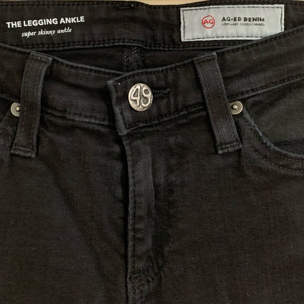AG Adriano Goldschmied Jeans Women's 25 Black Ankle Distressed Super Skinny - Picture 3 of 16